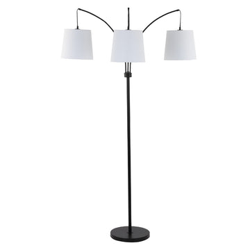 Sylva 72.5" Mid-Century Modern Head-Adjustable Iron LED Arc Floor Lamp - JONATHAN Y